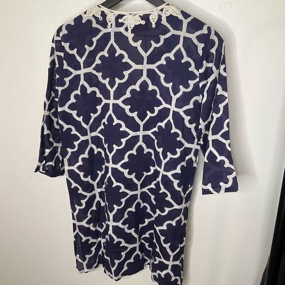 Roberta Roller Rabbit Meena Kurta Monaco Pool Cottontunic - Picture 3 of 9